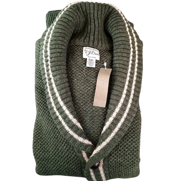 J.Crew Rugged Merino Shawl Collar Cardigan XXL Sage NWT - Picture 3 of 11